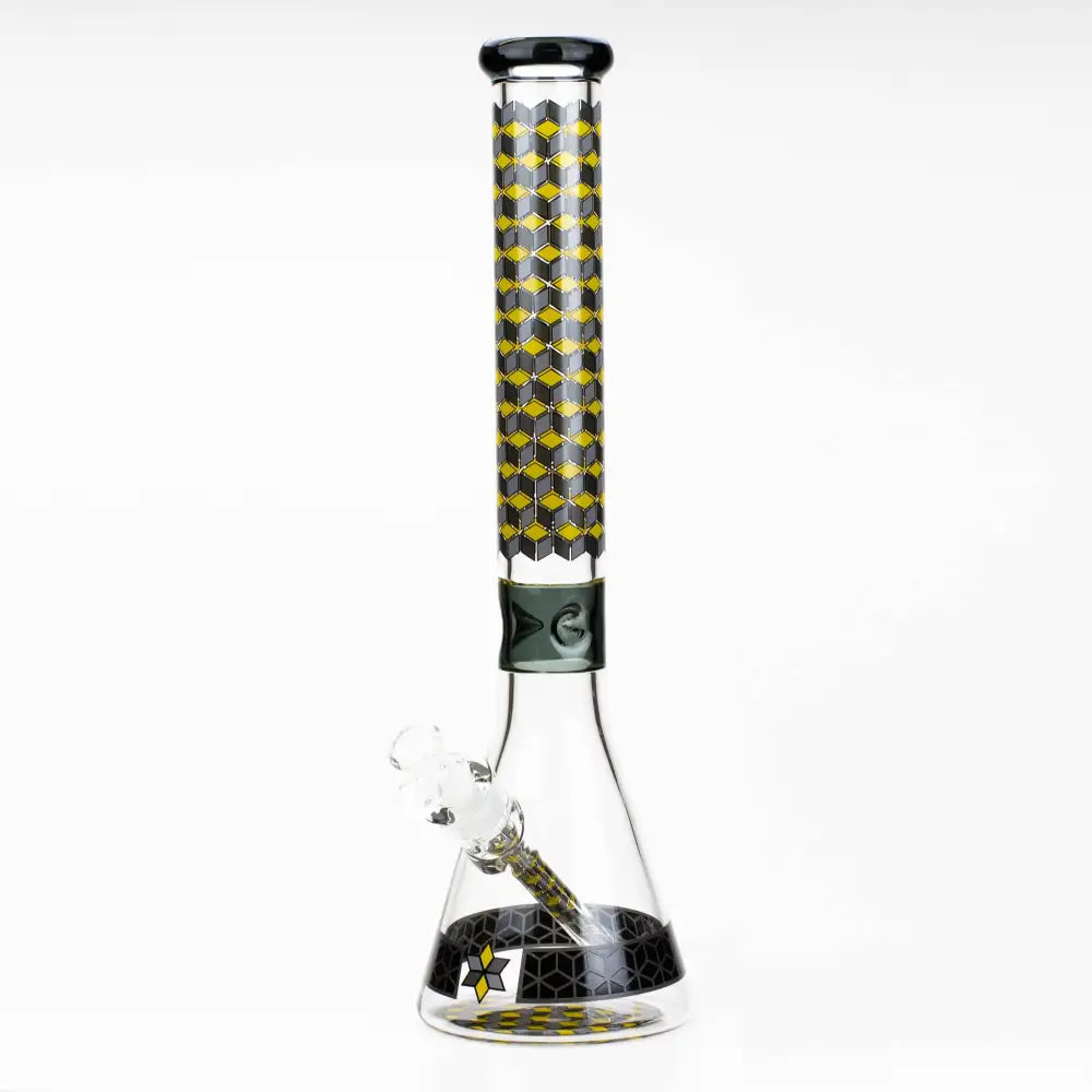 18" Cubic Pattern 7 mm glass water bong_10