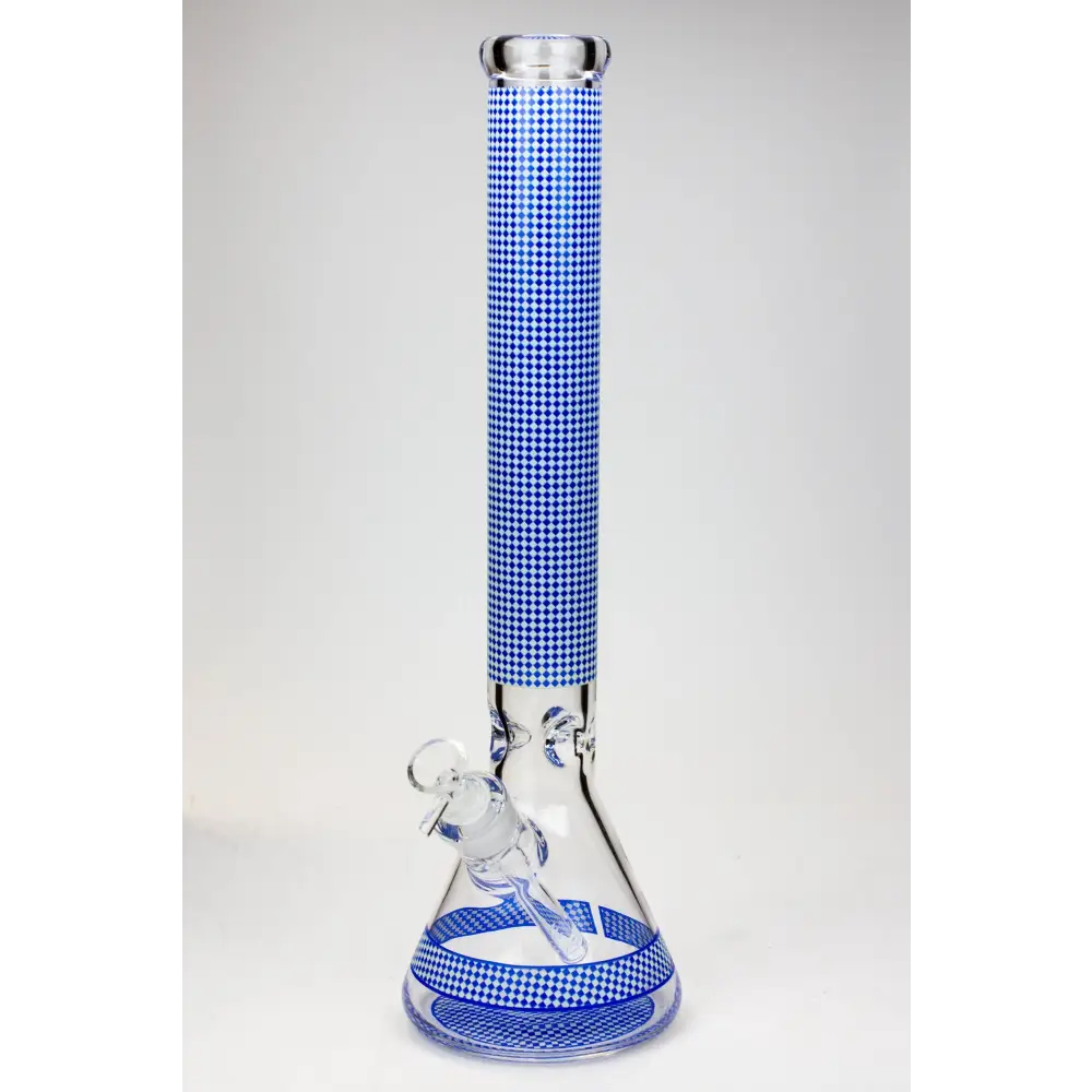 18" Diamond pattern Glow in the dark 7 mm glass beaker bong_10