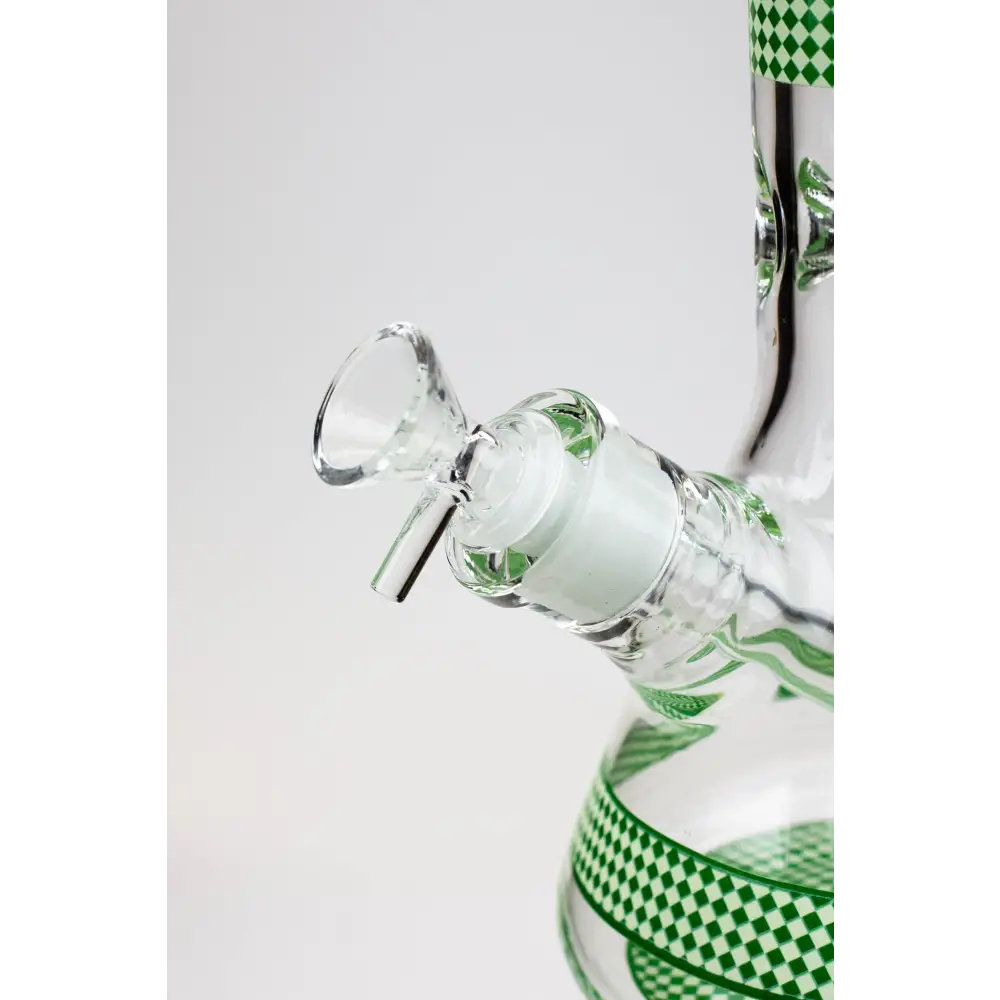 18" Diamond pattern Glow in the dark 7 mm glass beaker bong_1