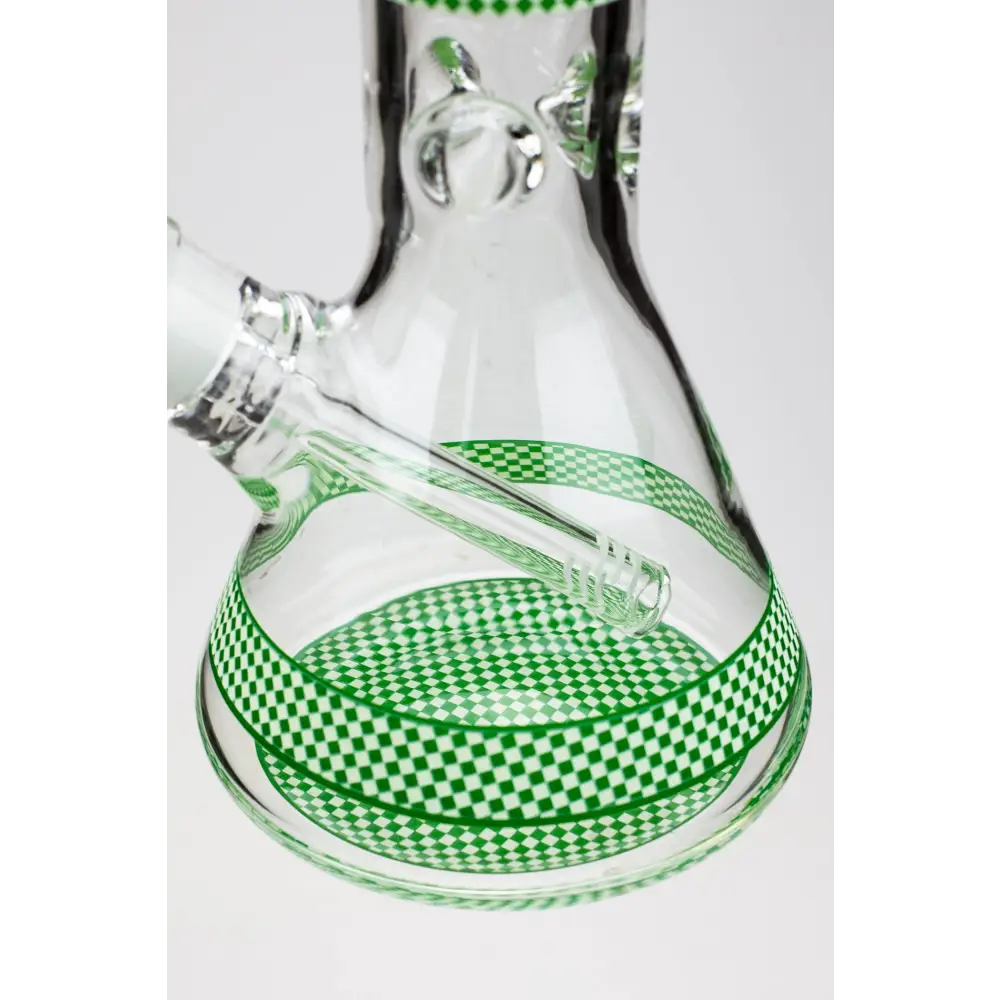 18" Diamond pattern Glow in the dark 7 mm glass beaker bong_12