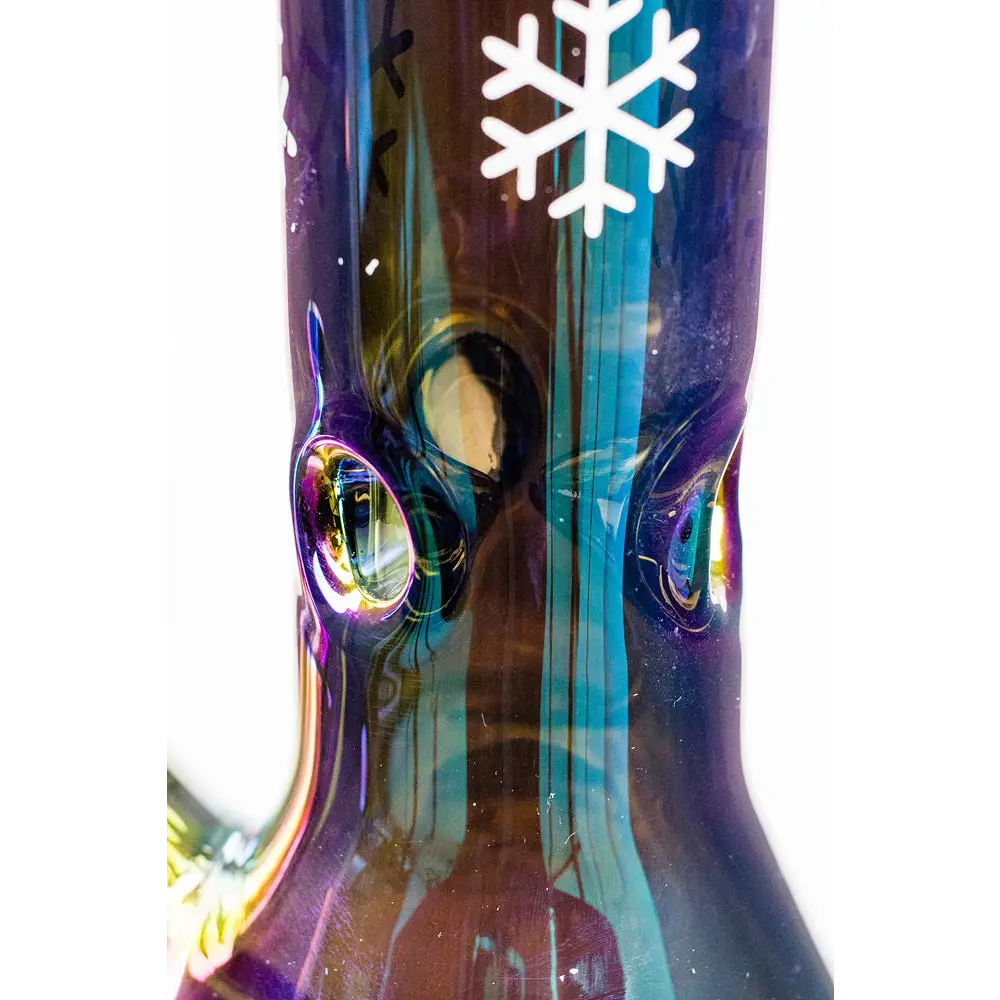 18" Infyniti Snowflake 7 mm metallic glass water bong_11