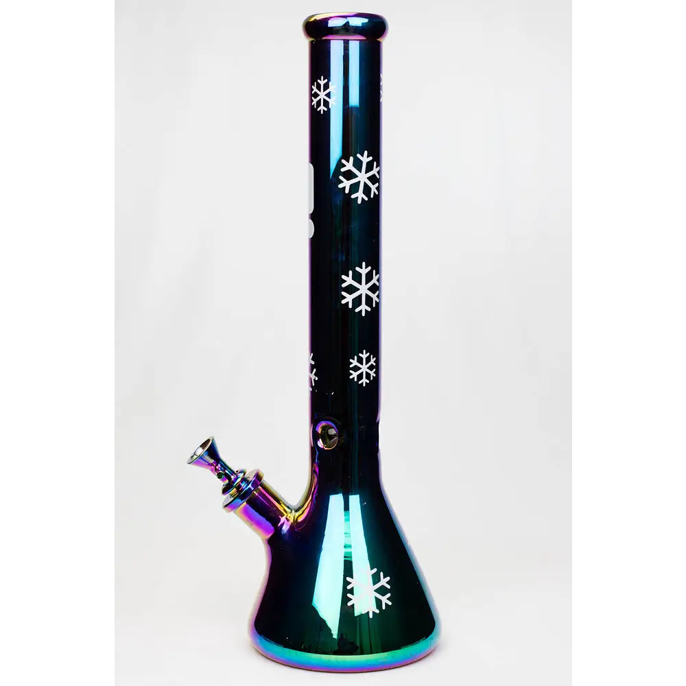 18" Infyniti Snowflake 7 mm metallic glass water bong_9