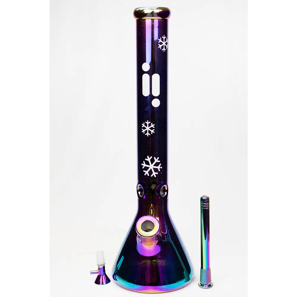 18" Infyniti Snowflake 7 mm metallic glass water bong_14