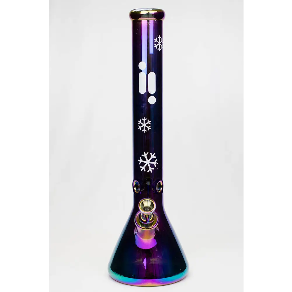 18" Infyniti Snowflake 7 mm metallic glass water bong_10