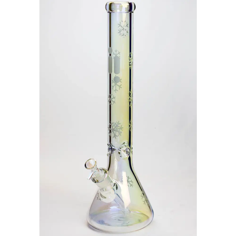 18" Infyniti Snowflake 7 mm metallic glass water bong_1