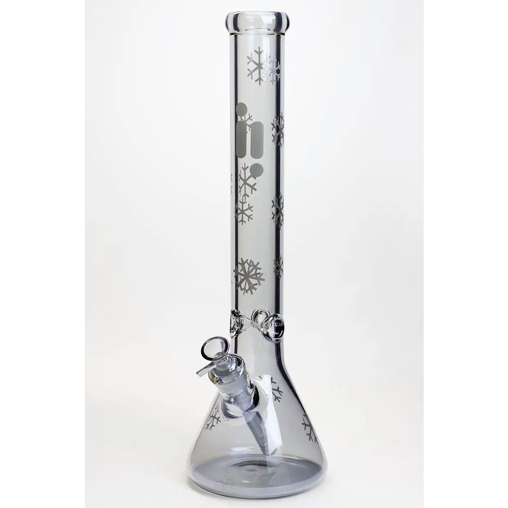 18" Infyniti Snowflake 7 mm metallic glass water bong_4