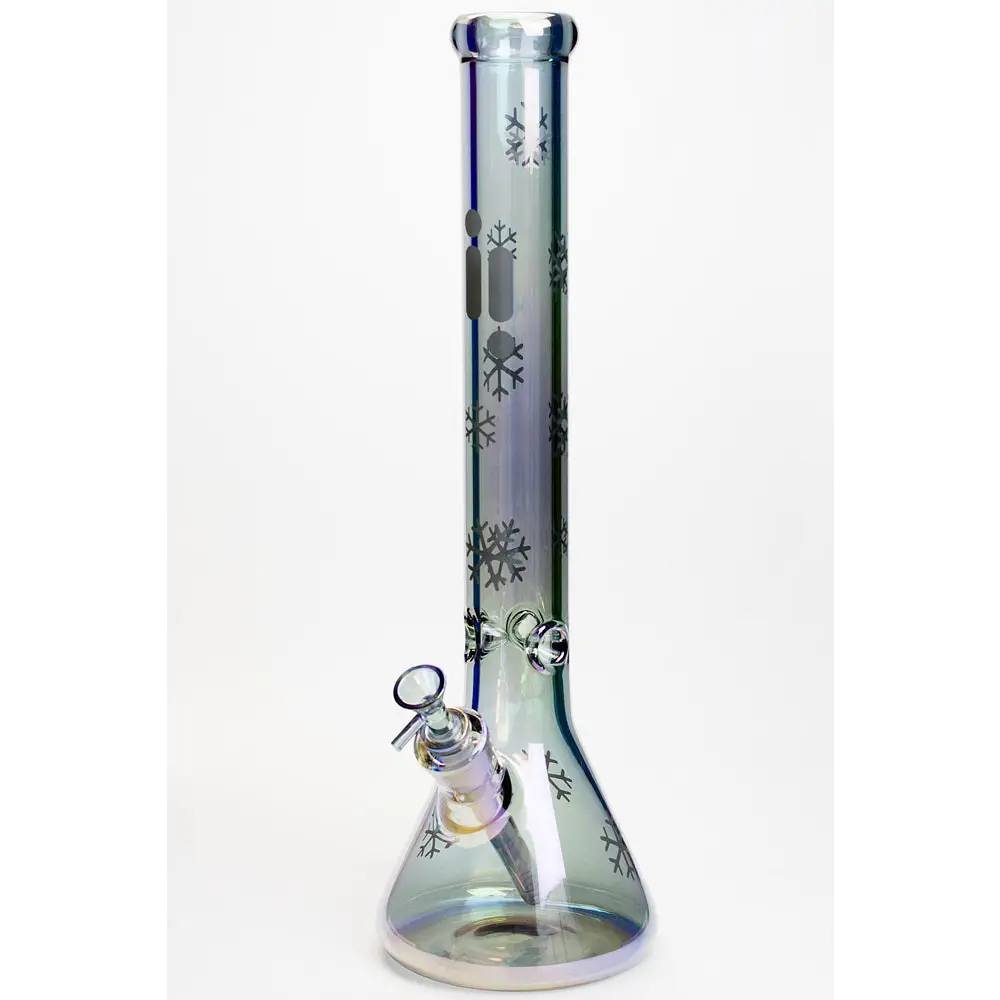 18" Infyniti Snowflake 7 mm metallic glass water bong_3