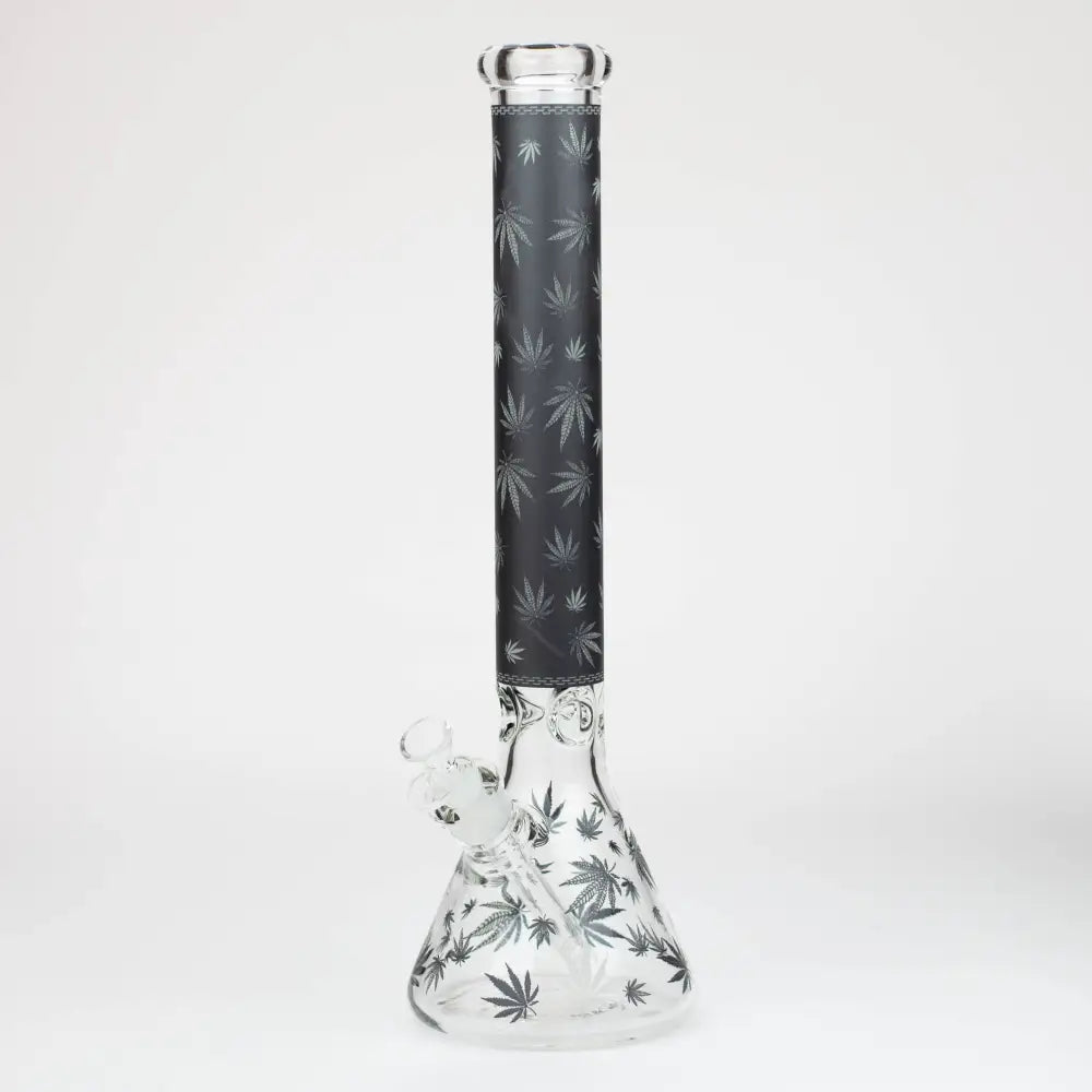 18" Leaf Glow in the dark 7 mm glass water bong_10