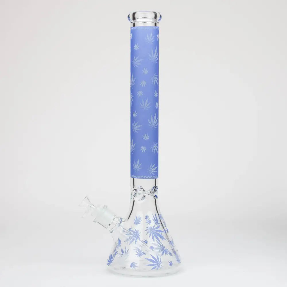 18" Leaf Glow in the dark 7 mm glass water bong_11