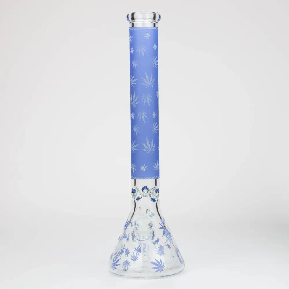 18" Leaf Glow in the dark 7 mm glass water bong_12