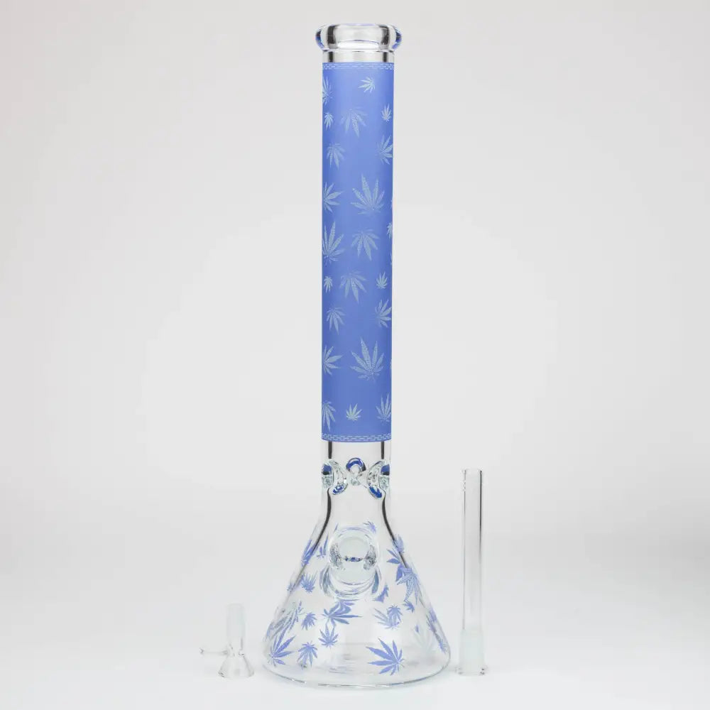 18" Leaf Glow in the dark 7 mm glass water bong_4