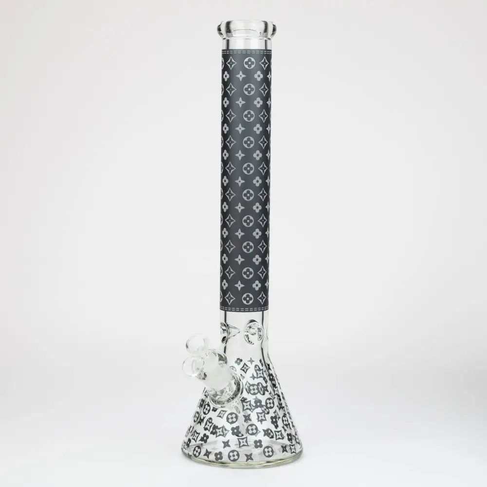 18" LV Glow in the dark 7 mm glass water bong_10