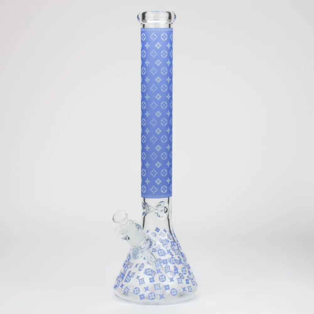 18" LV Glow in the dark 7 mm glass water bong_8