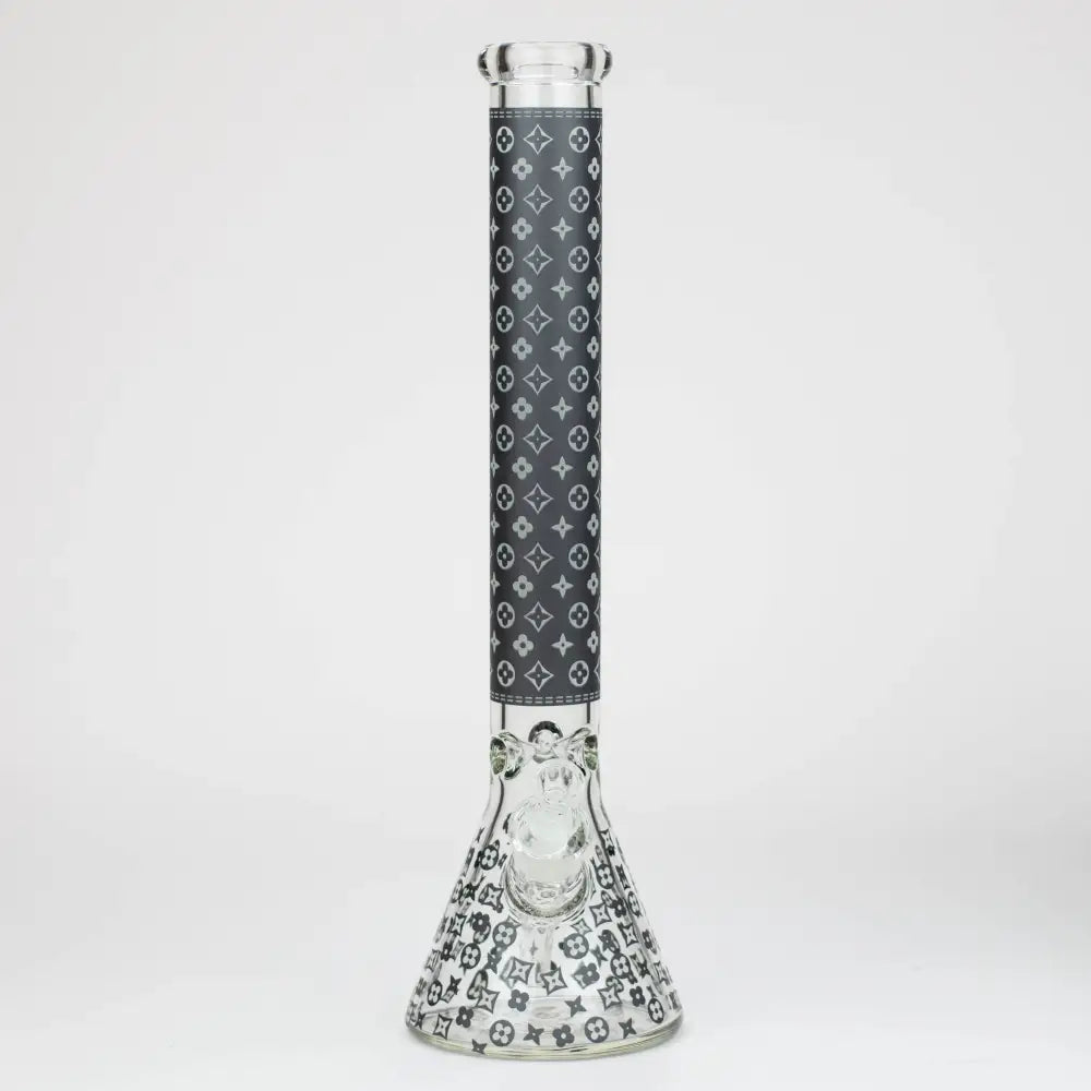 18" LV Glow in the dark 7 mm glass water bong_12