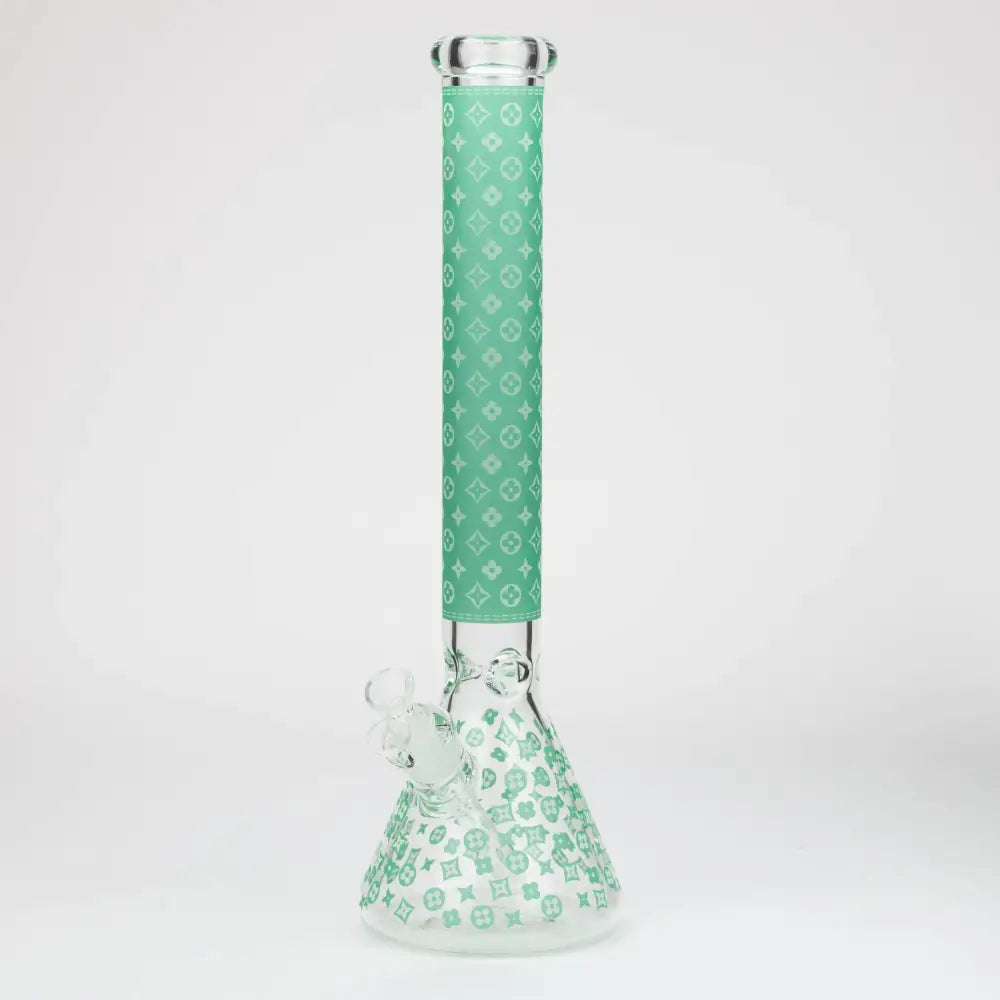 18" LV Glow in the dark 7 mm glass water bong_7