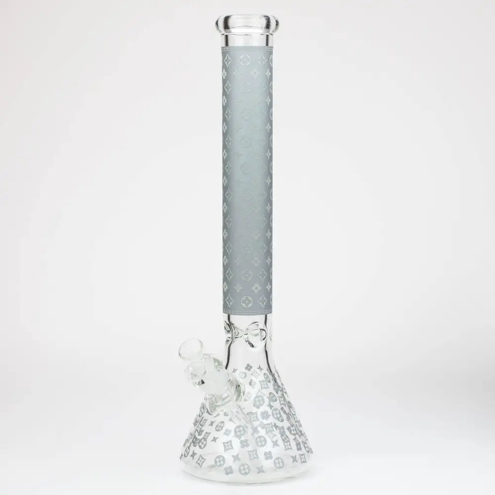 18" LV Glow in the dark 7 mm glass water bong_9