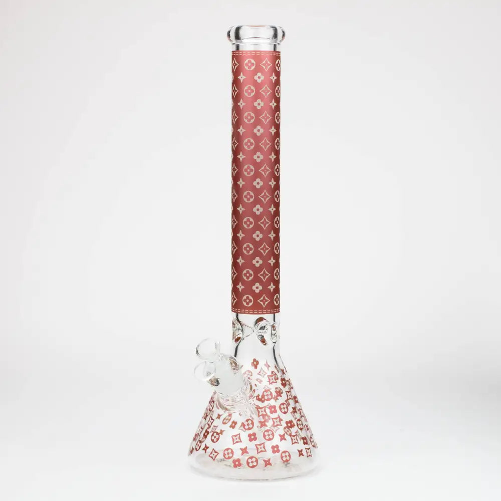 18" LV Glow in the dark 7 mm glass water bong_5