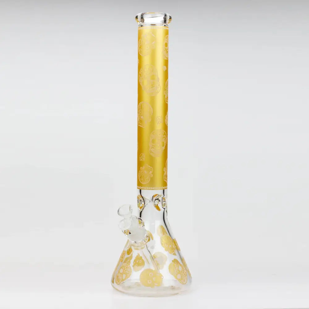 18" Skull Glow in the dark 7 mm glass water bong_7