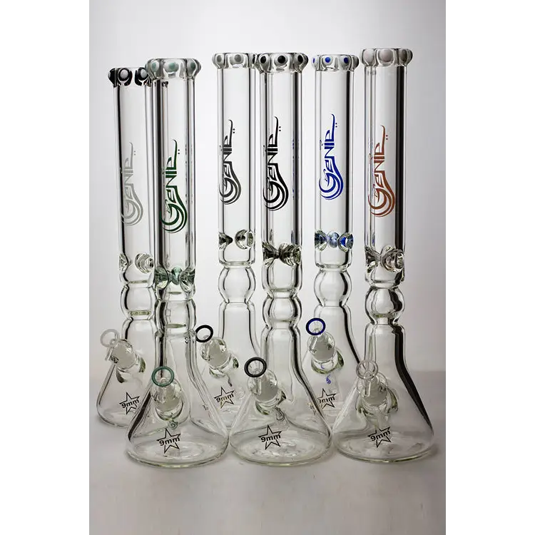 19.5" Genie 9 mm curved shaft glass beaker bong_0