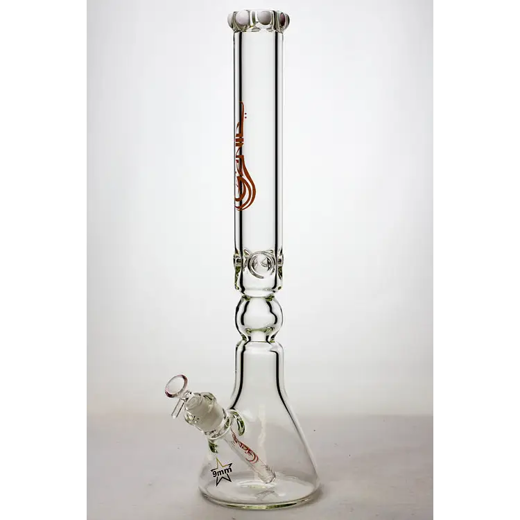 19.5" Genie 9 mm curved shaft glass beaker bong_14