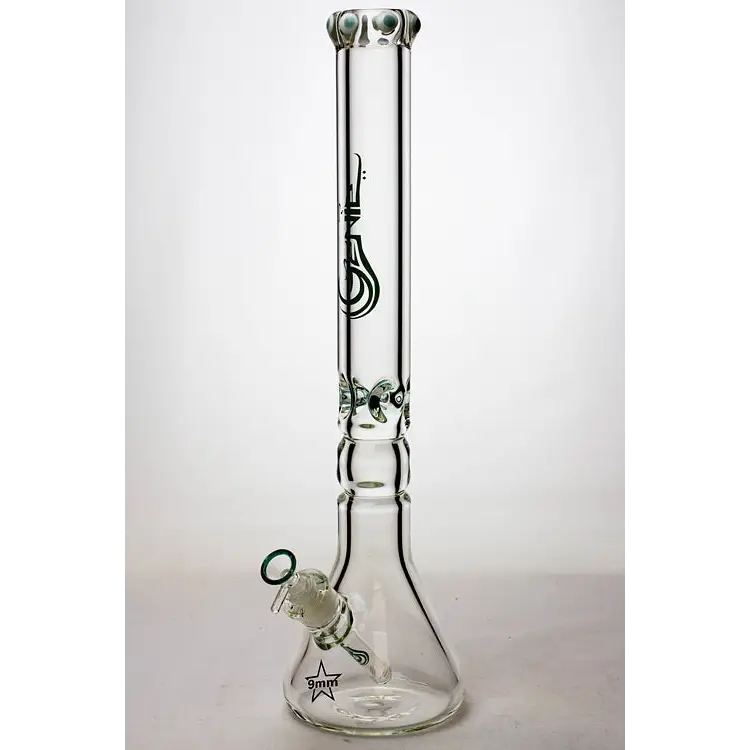 19.5" Genie 9 mm curved shaft glass beaker bong_12