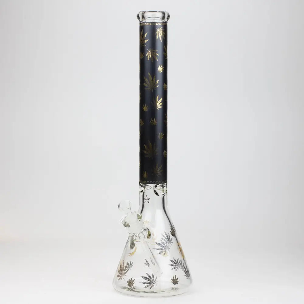 19.5" Gold leaf 9 mm glass water bong_10