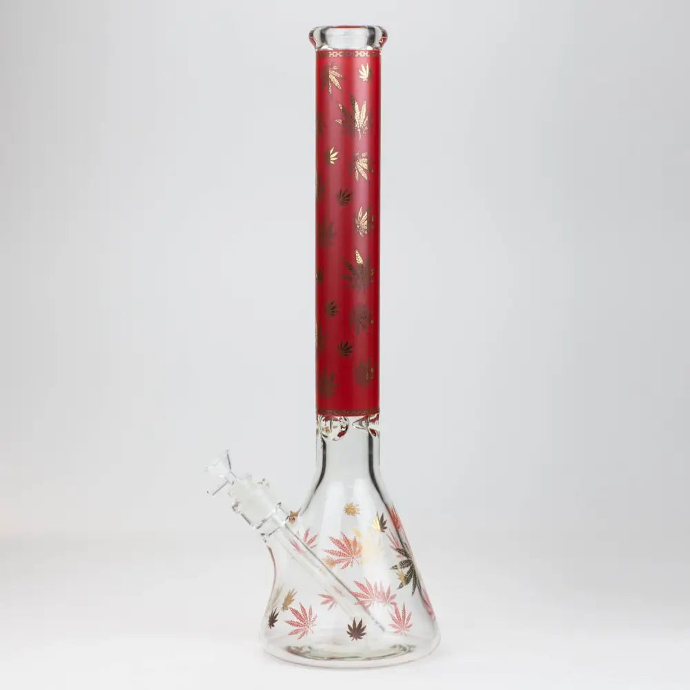 19.5" Gold leaf 9 mm glass water bong_12