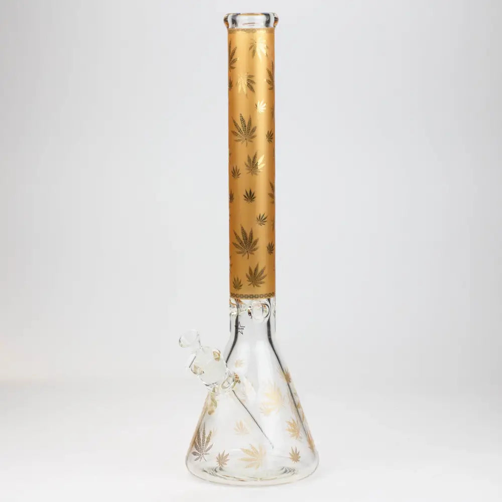 19.5" Gold leaf 9 mm glass water bong_9