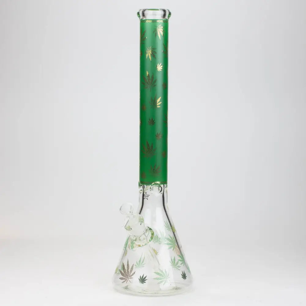 19.5" Gold leaf 9 mm glass water bong_8