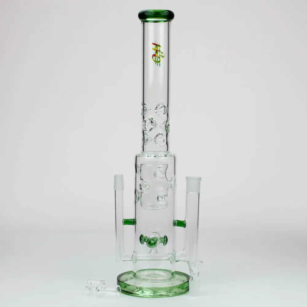 19" H2O 2-in-1 Double Joint glass water bong [H2O-22]_4