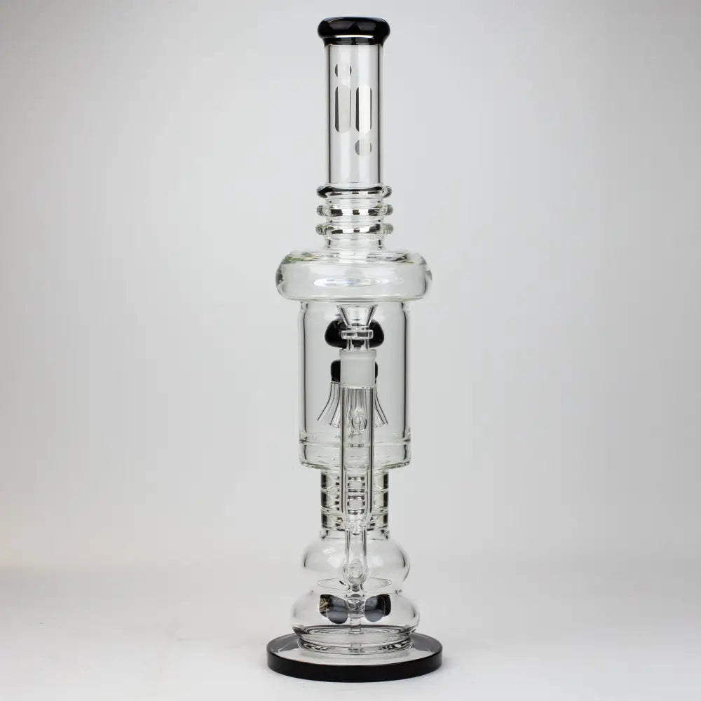 19" Infyniti 7mm flower Diff. and Reverse percolator glass bong_2