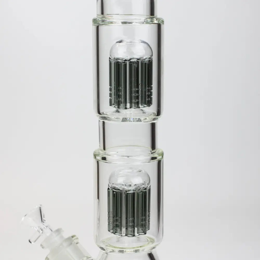 19" SPARK 7 mm double percolator glass water bong_1