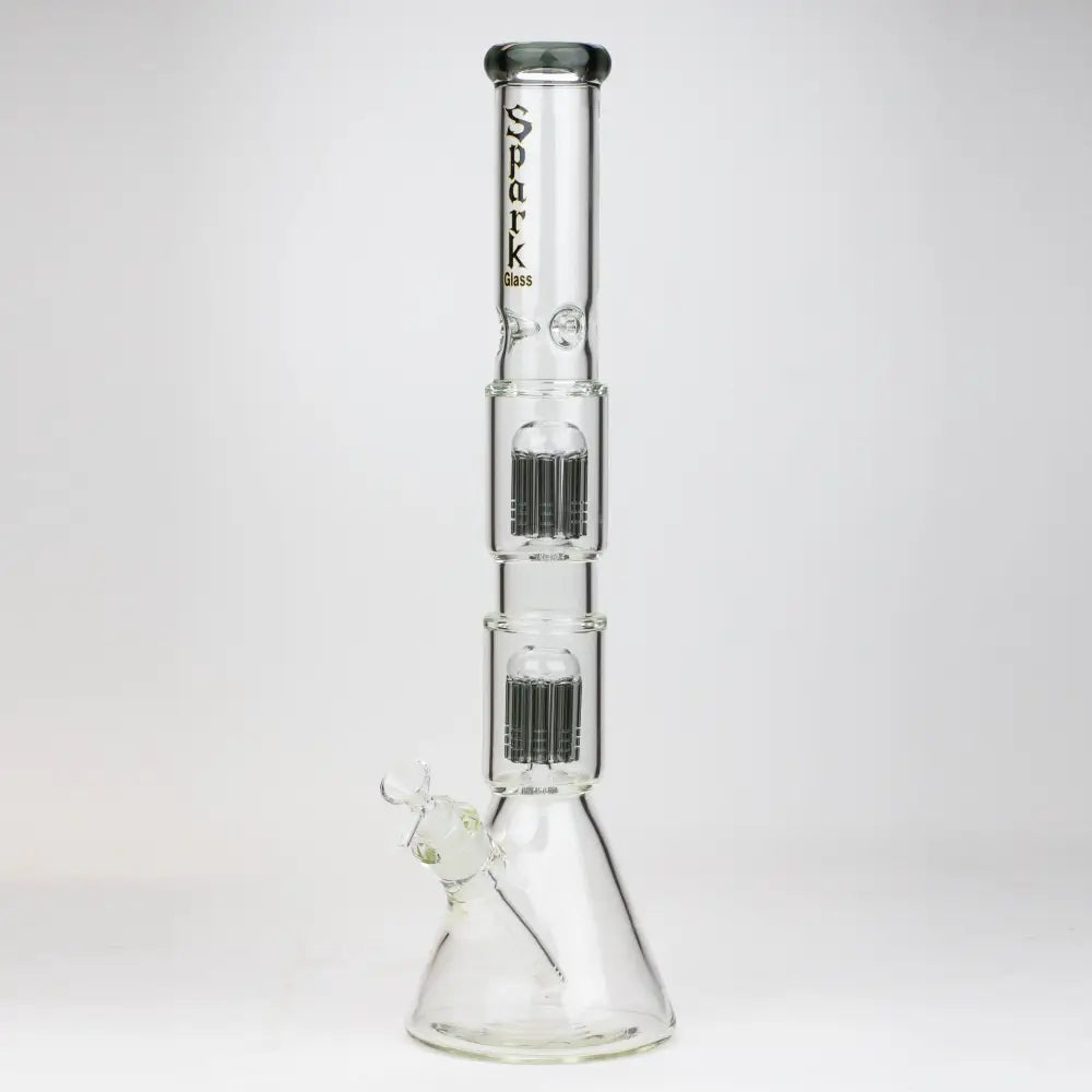 19" SPARK 7 mm double percolator glass water bong_7