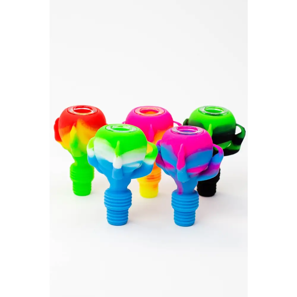 2-in-1 Silicone talon bowl with multi-hole glass bowl_0