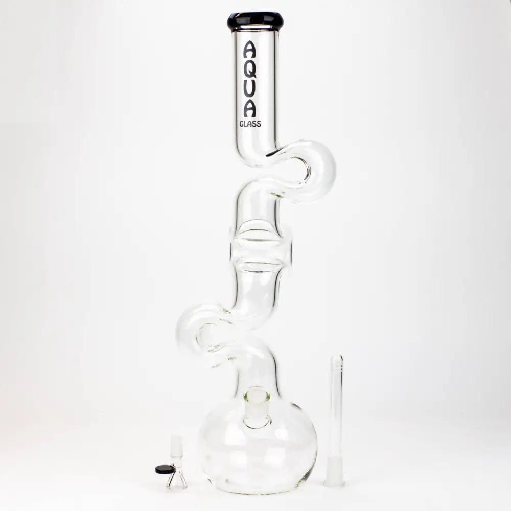 20" AQUA Glass Kink Zong glass water bong [AQUA026]_7