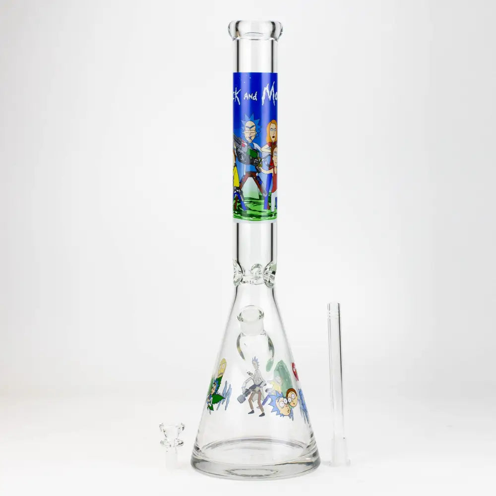 20" RM decal 7 mm glass water bong_2