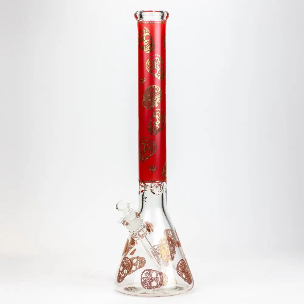 20" Skull Patterned 9 mm glass water bong_7