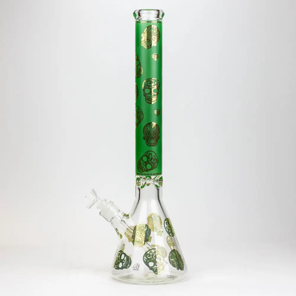 20" Skull Patterned 9 mm glass water bong_12