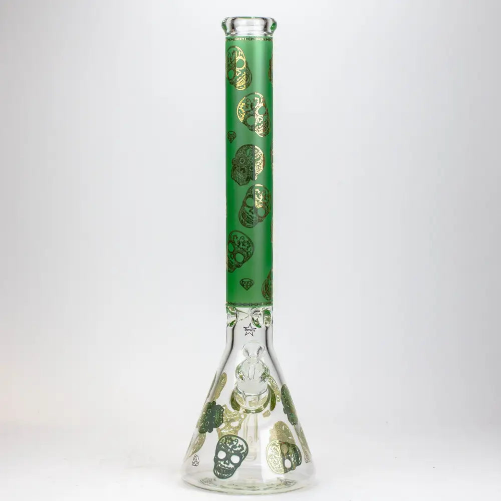 20" Skull Patterned 9 mm glass water bong_13