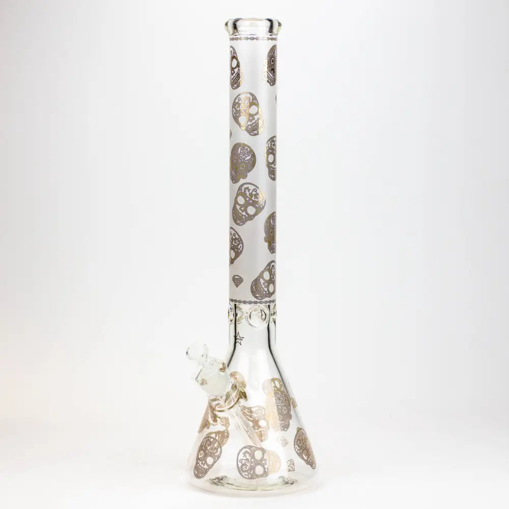 20" Skull Patterned 9 mm glass water bong_10