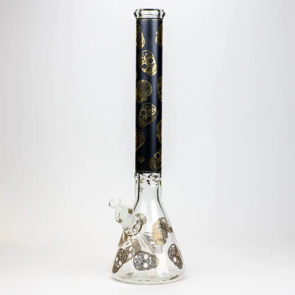 20" Skull Patterned 9 mm glass water bong_11