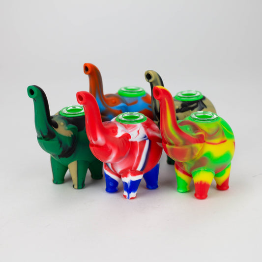 Fortune | 4.5"Silicone Elephant hand pipe-Assorted_0