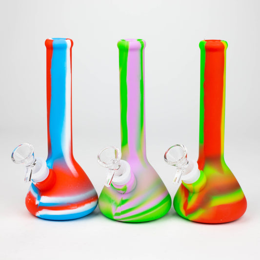 8" Tricolor silicone beaker water bong [71-Top13]_0