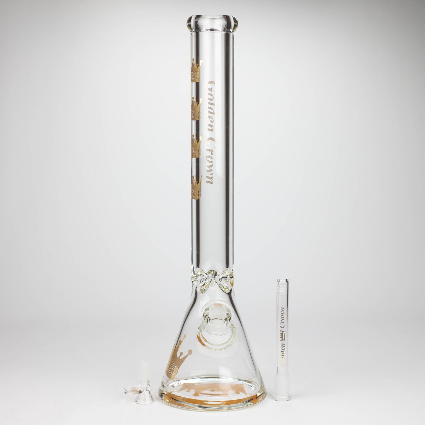 Golden Crown™ | 18 Inch 9mm glass bong with Signature and 24K Gold Emblem_2