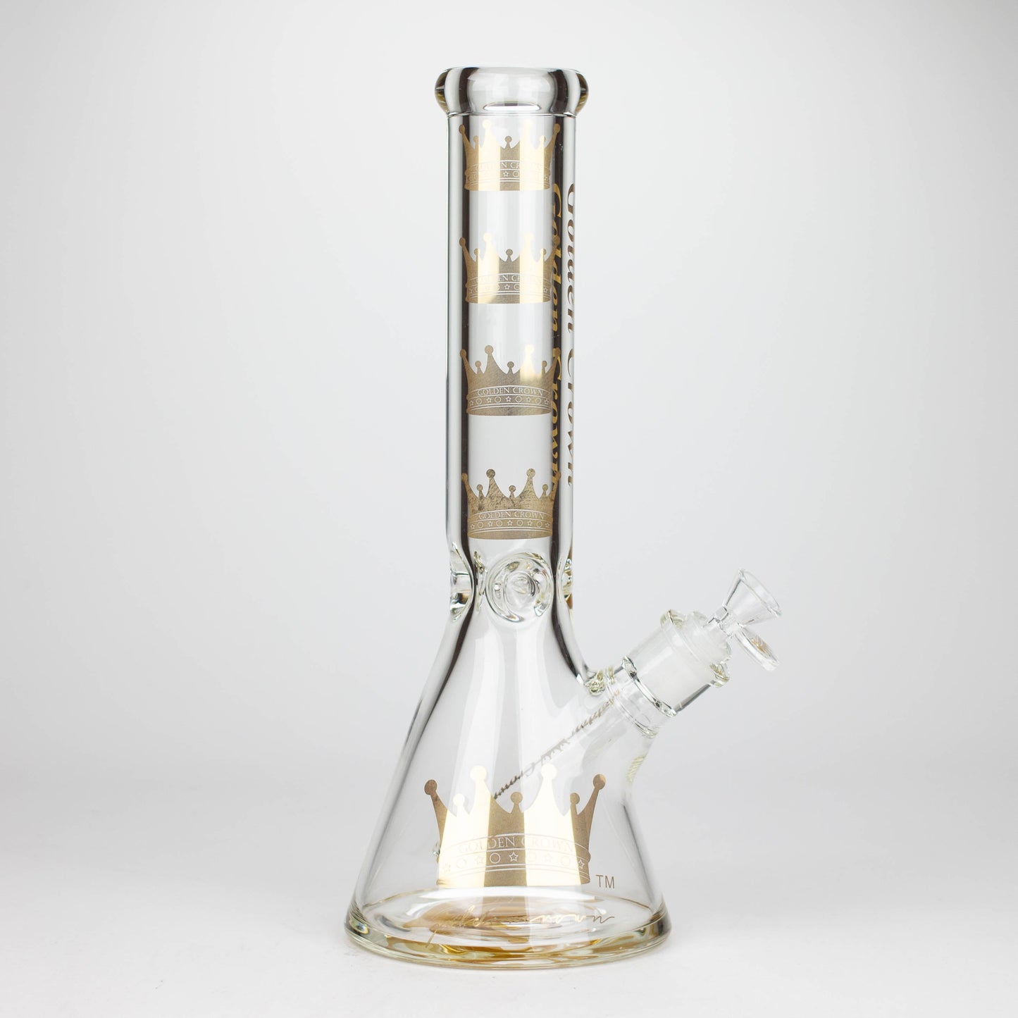 Golden Crown™ | 14 Inch 9mm glass bong with Signature and 24K Gold Emblem_6