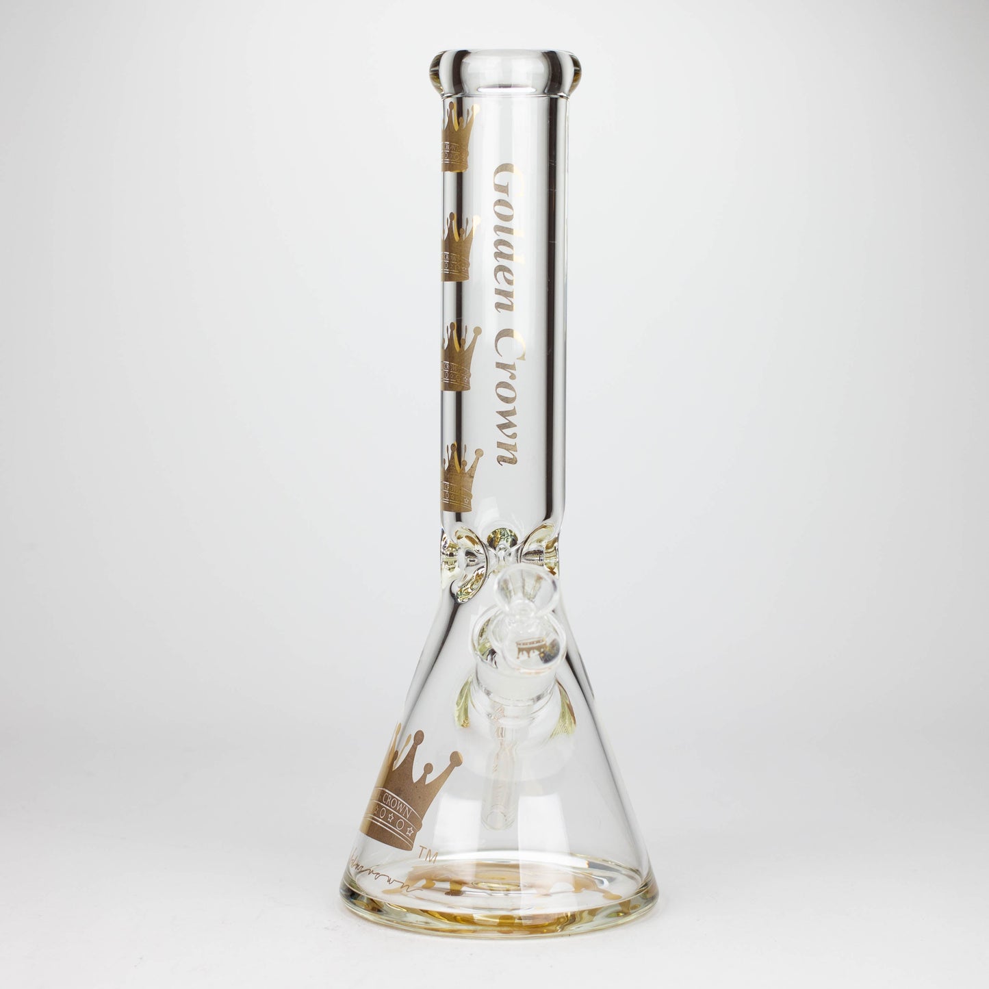 Golden Crown™ | 14 Inch 9mm glass bong with Signature and 24K Gold Emblem_7