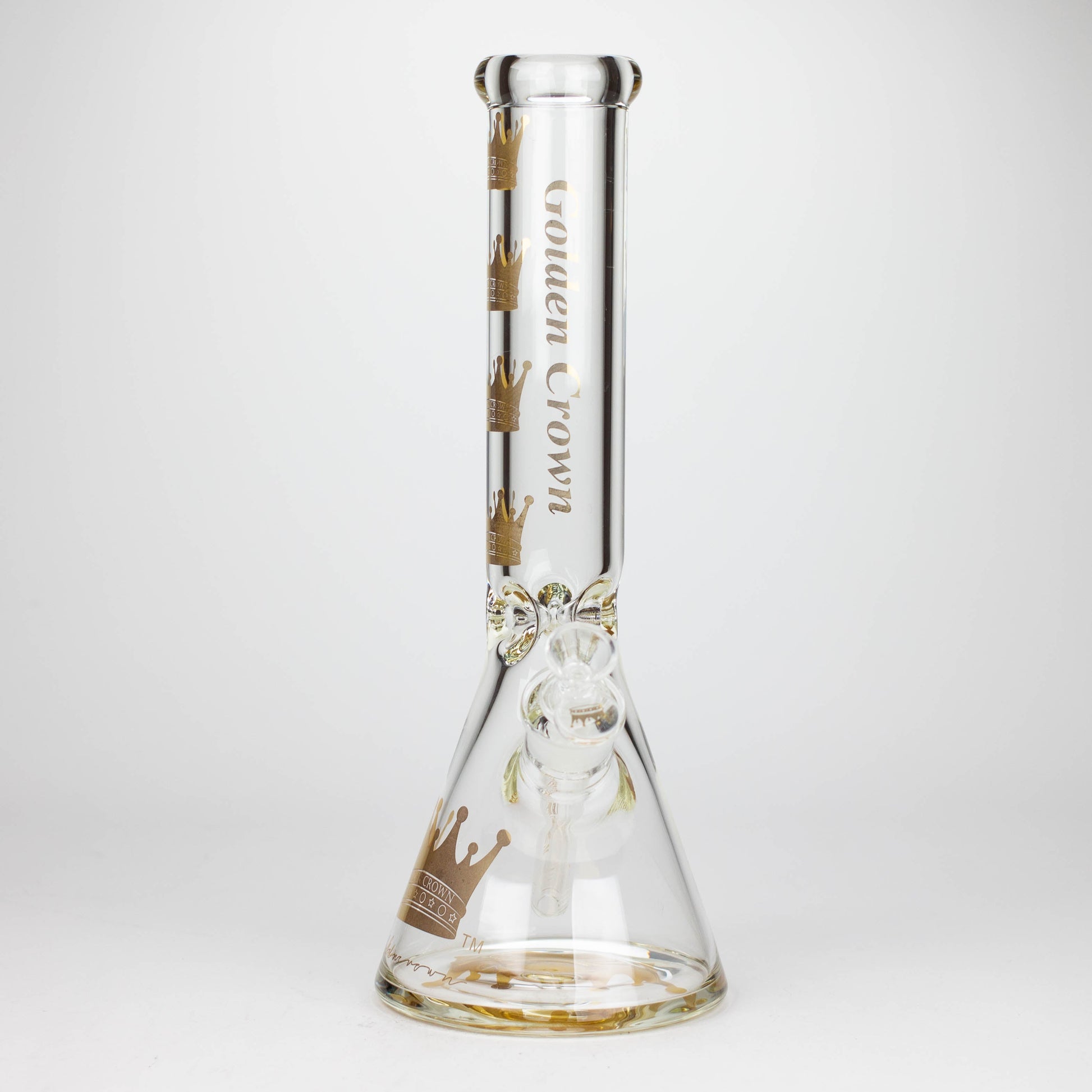 Golden Crown™ | 14 Inch 9mm glass bong with Signature and 24K Gold Emblem_7
