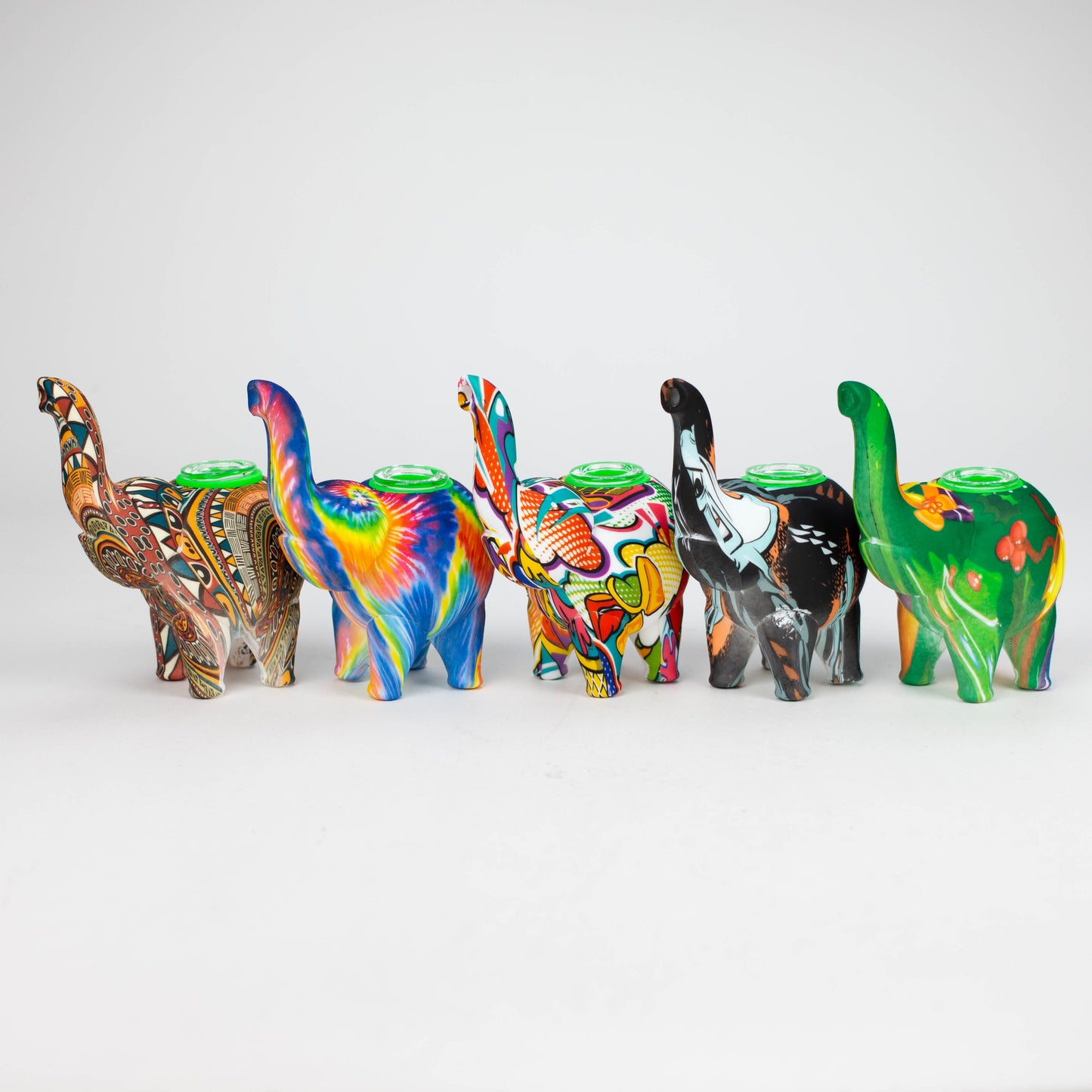 4.5" Assorted silicone elephant bubbler [079P]_1