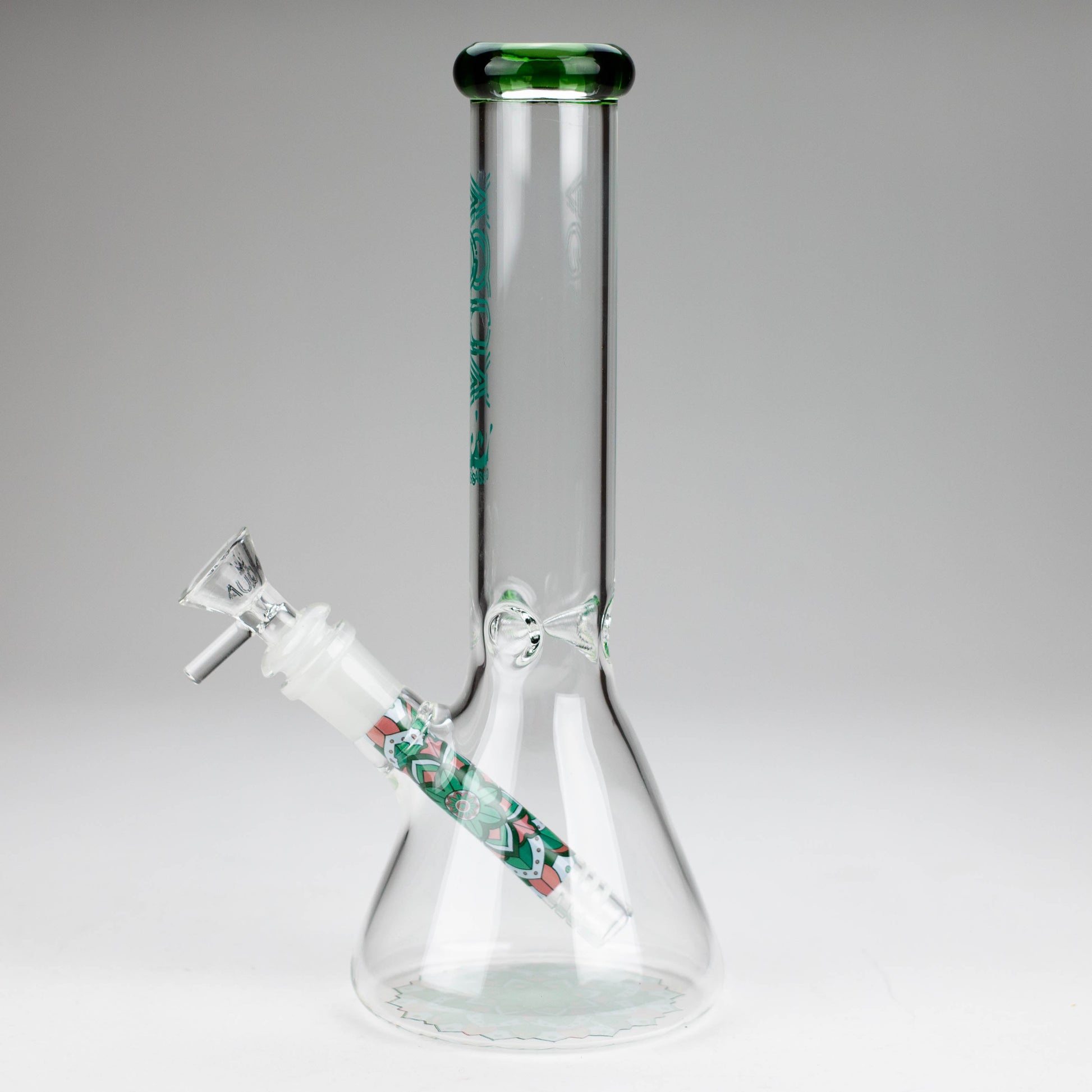 AQUA | 10" Beaker glass water bong with silicone cap [AQUA200]_3