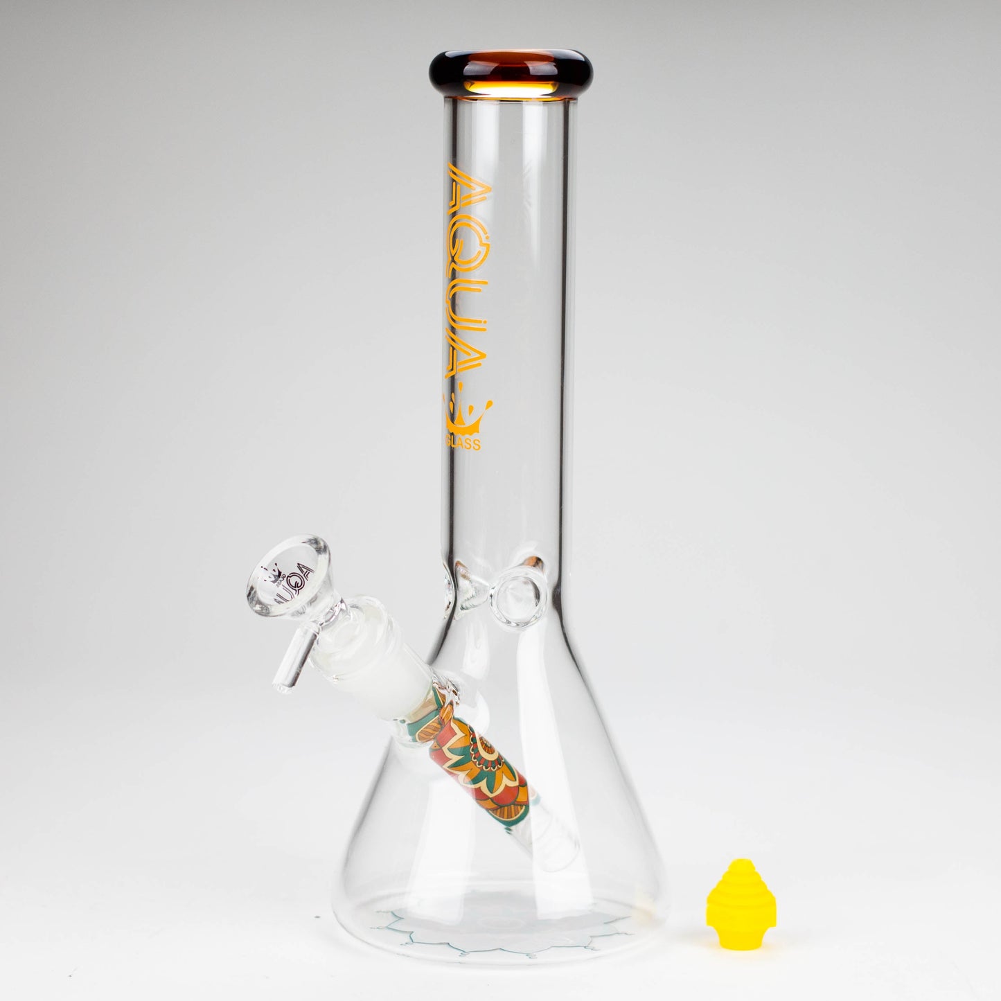 AQUA | 10" Beaker glass water bong with silicone cap [AQUA200]_13